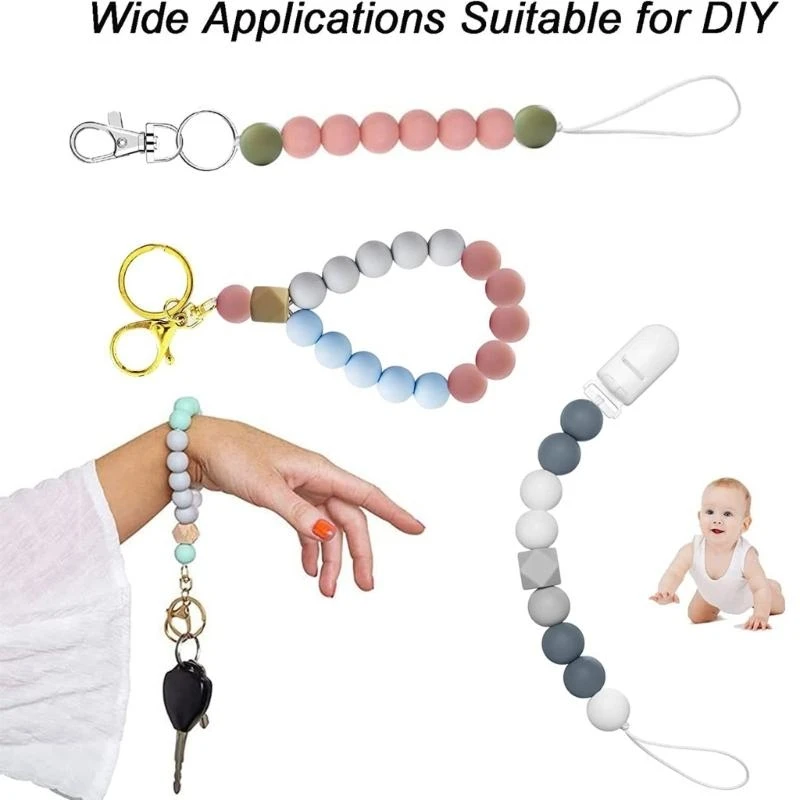 Mix Silicone Beads Babies Heart Star Nursing Teething Beads Sets DIY Baby Pacifier Chain Toy Accessories 15UB