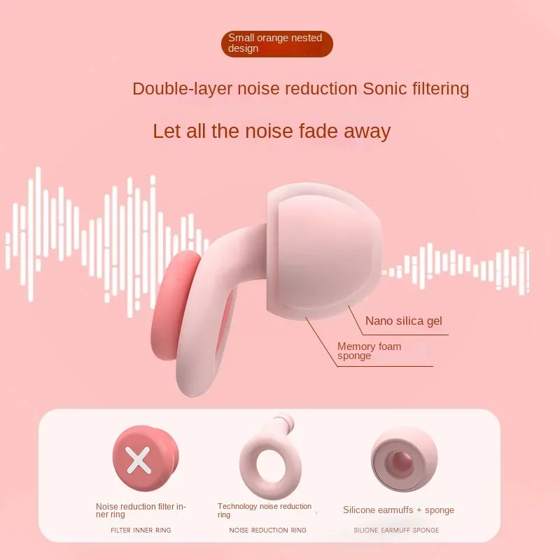 

NEW Silicone Earplug Sleep Noise Ear Plug Canceling Noise Reduction Soundproof Anti Soft Slow Rebound Protection Ears Foam