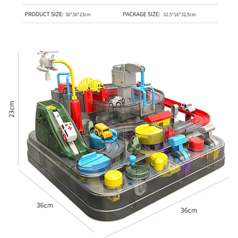 Transparent Adventure Game Racing Rail Car Model Racing Educational Toy Children Track Car Brain Game Mechanical Toys