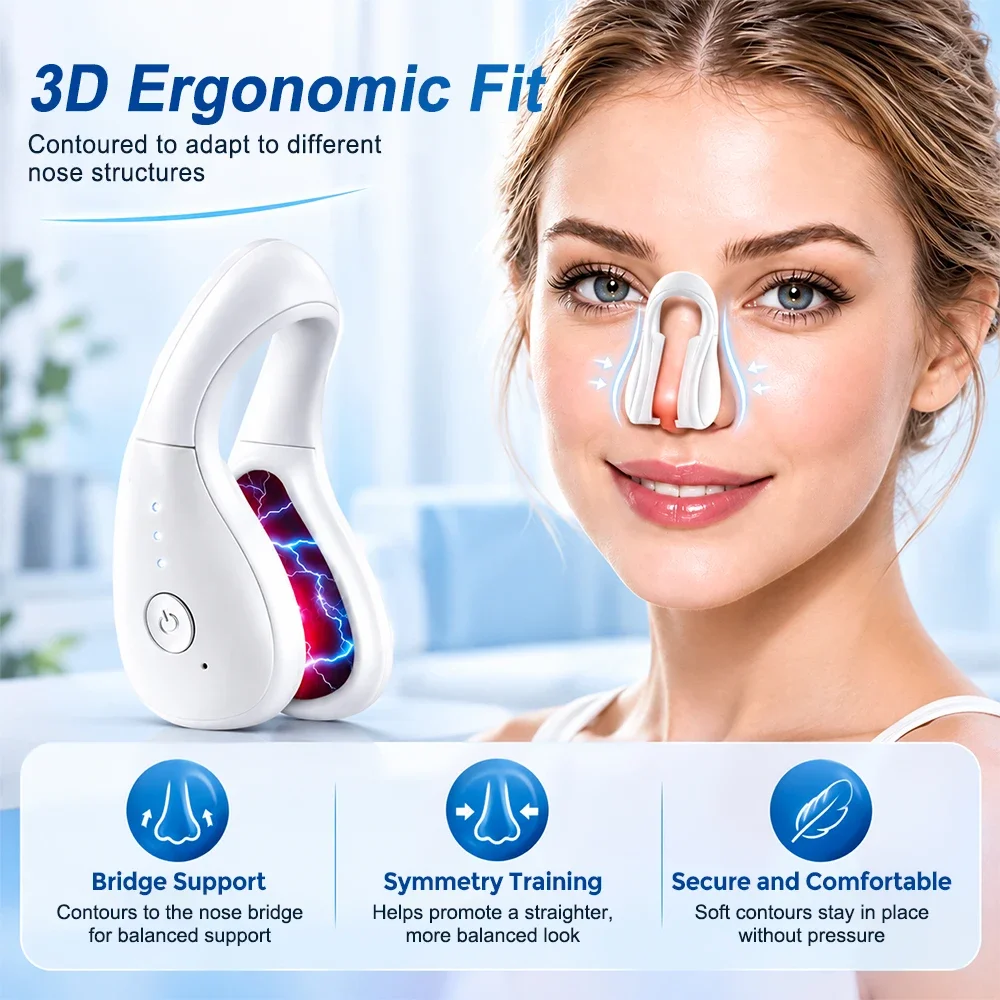3D Bionics Beauty Nose Clip Silicone Nose Shaper Machine 3 Mode Electric EMS Technology Lifter Clip Nose Shaper Daily Beauty Too