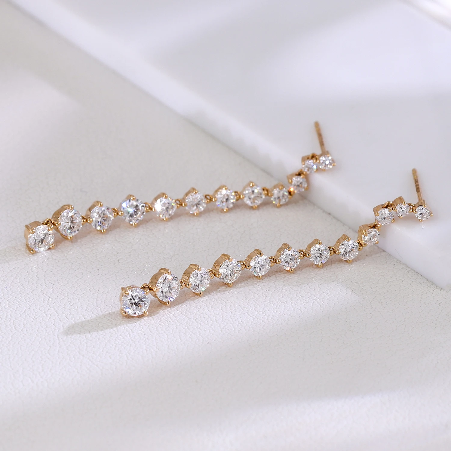

Provence Luxury Lab Diamonds drop earrings 18K yellow Gold Wedding Engagement party Stud Earrings Women Christmas Fine Gifts