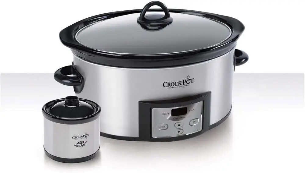 T6-Quart Countdown Programmeerbare Ovale Slowcooker Met Dipper, Roestvrij Staal, SCCPVC605-S