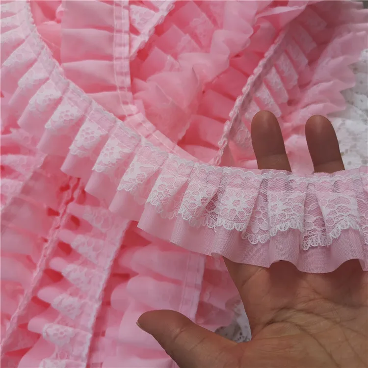 10 Meter/Lot Faltenbündchen-Spitze DIY Spitzenzubehör für Kleidung und Röcke RS24565 – Detail 5