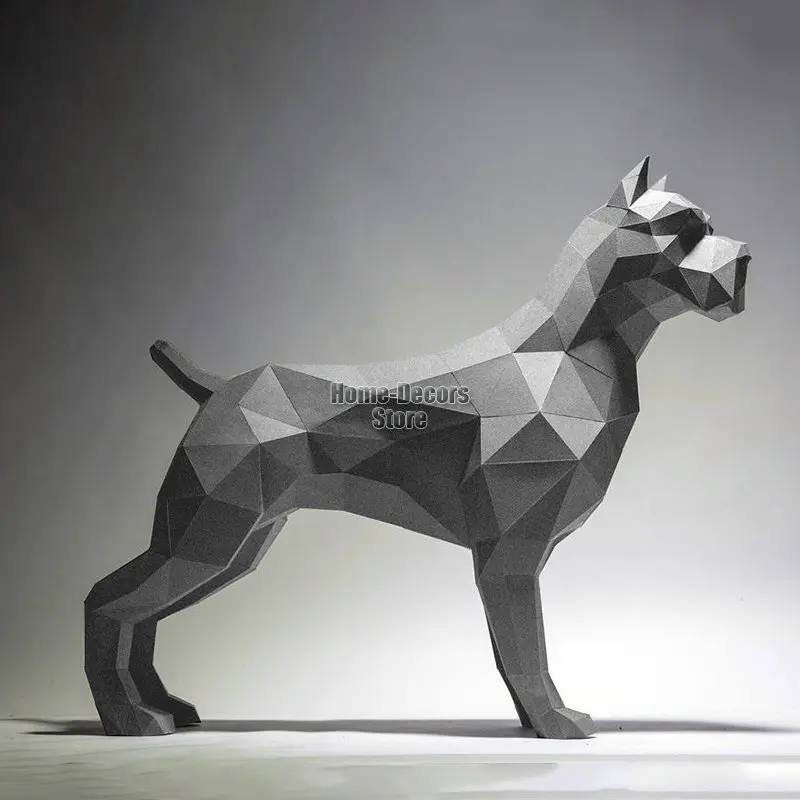 3D Paper Mold Non-Finished Dog Model Folding Paper Work Party DIY Craft Home Desk Floor Craft Decor Figurines Miniatures