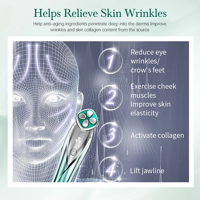 جهاز تدليك العين ، شد البشرة ، إزالة التجاعيد والخطوط الدقيقة ، مكافحة الشيخوخة ، التيار الصغير ، أداة تجميل #5
