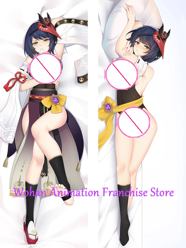 Dakimakura Anime Pillow Case Genshin Kujou Sara Pillow Cover Halloween Christmas Decoration 2023