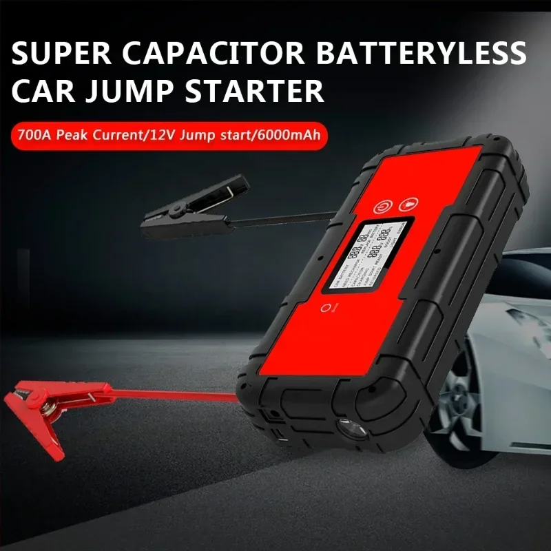 Hot Selling Super Capacitor Batteryless Car Jump Starter 6000mAh Battery Multi-function 12V Booster High Power