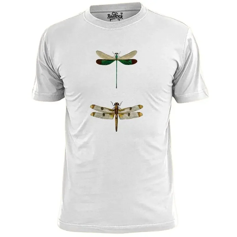 Mens Double Dragonfly Drawing T Shirt Insects