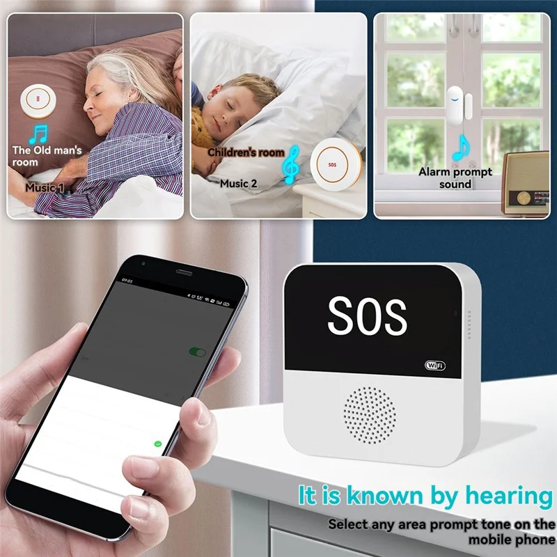 زر اتصال ABZW Tuya Smart Wifi SOS لنظام تنبيه الطوارئ لكبار السن مع جهاز النداء لمقدمي الرعاية للمرضى كبار السن