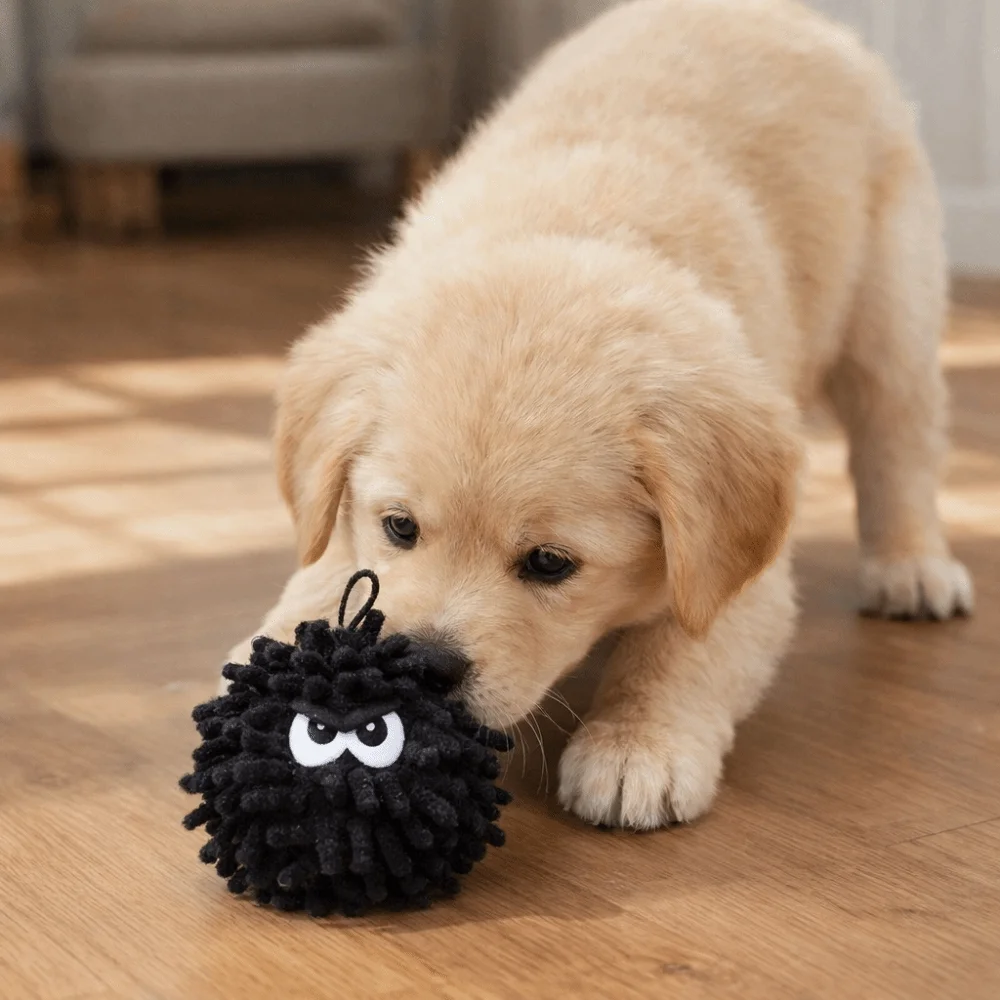 

Creative Bite-Resistant Dog Vocal Flash Ball Pom-pom Ball Soft Pet Mop Ball Toys Glowing Dog Squeaky Toy for Dogs Puppy Cats