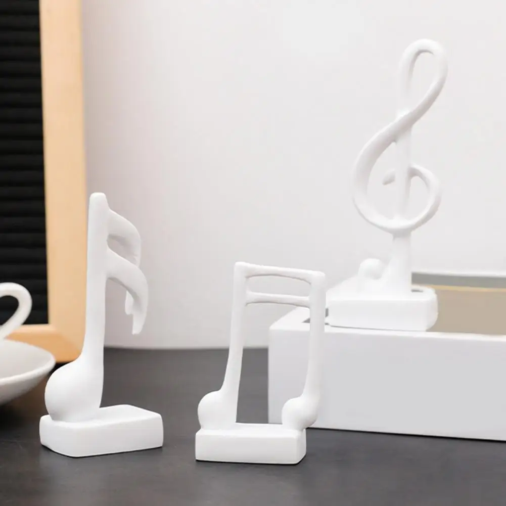 Model Room Decor Pieces Minimalist Music Note Resin Sculptures Set Treble Clef Eighth Quarter Note Desk Decor for Musicians