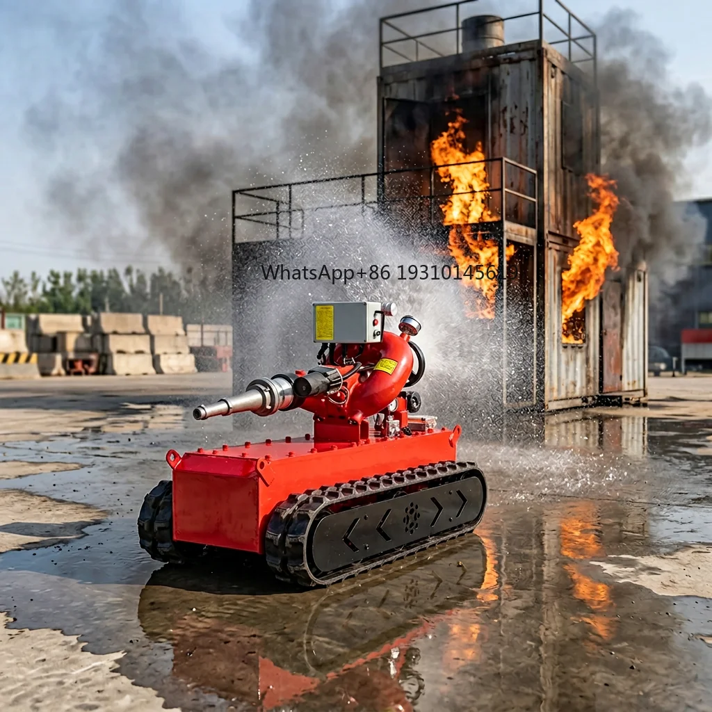 

Fire-Fighting Crawler Robot Tracked Utility Vehicles Electric Fire Water Cannon Mobile Chassis