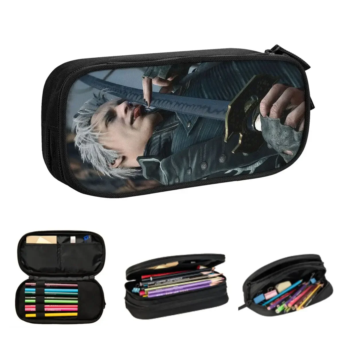 

Vergil From The Devil May Cry Seri Pencil Cases for Students School Pen Box Pencil Bag Large Capacity Pencil Pouch Pen Holder