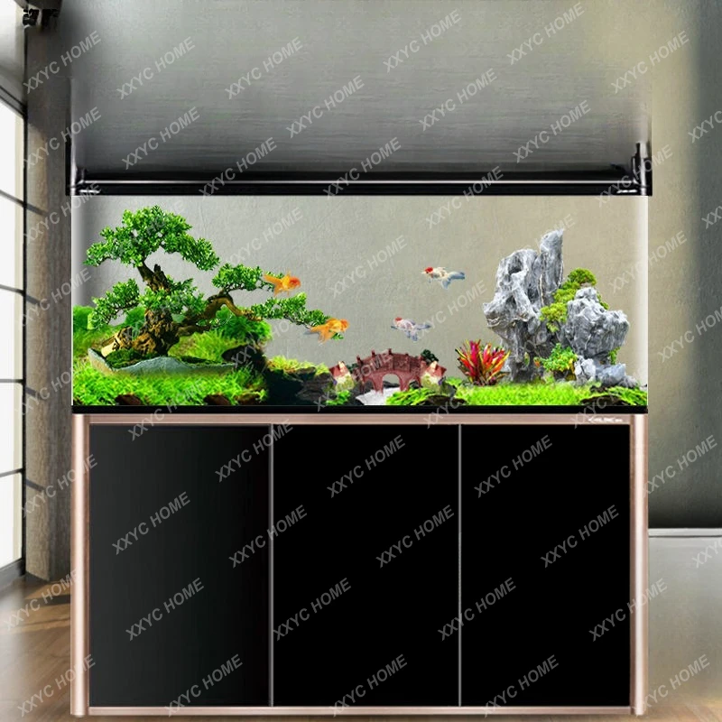 Fish Tank Aquarium Large and Medium Size Living Room Home Super White Glass Fish Tank