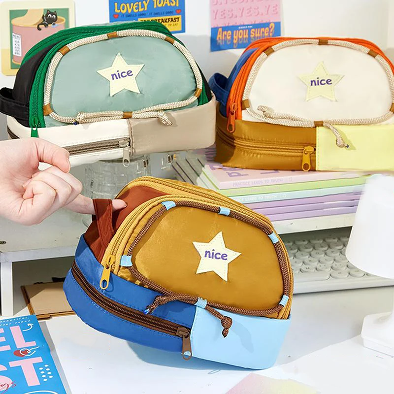 

Large Capacity Tent Pencil Case Creative Kawaii Pencil Cases Cute Multi Layer Pen Bag Fashion Multifunctional Storage Bag Gifts