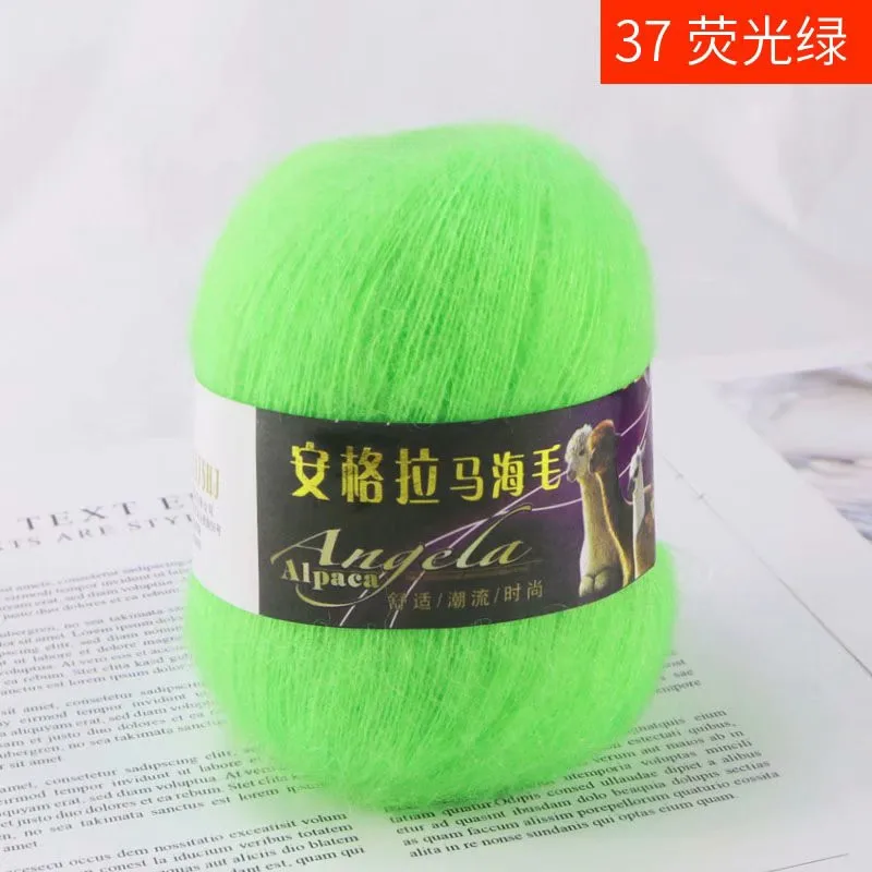 Angora Mohair Wool Yarn for Knitting, Soft Plush Cashmere, Hand Crochet, DIY Scarf, Sweater Thread Sales, 6Pcs Lot