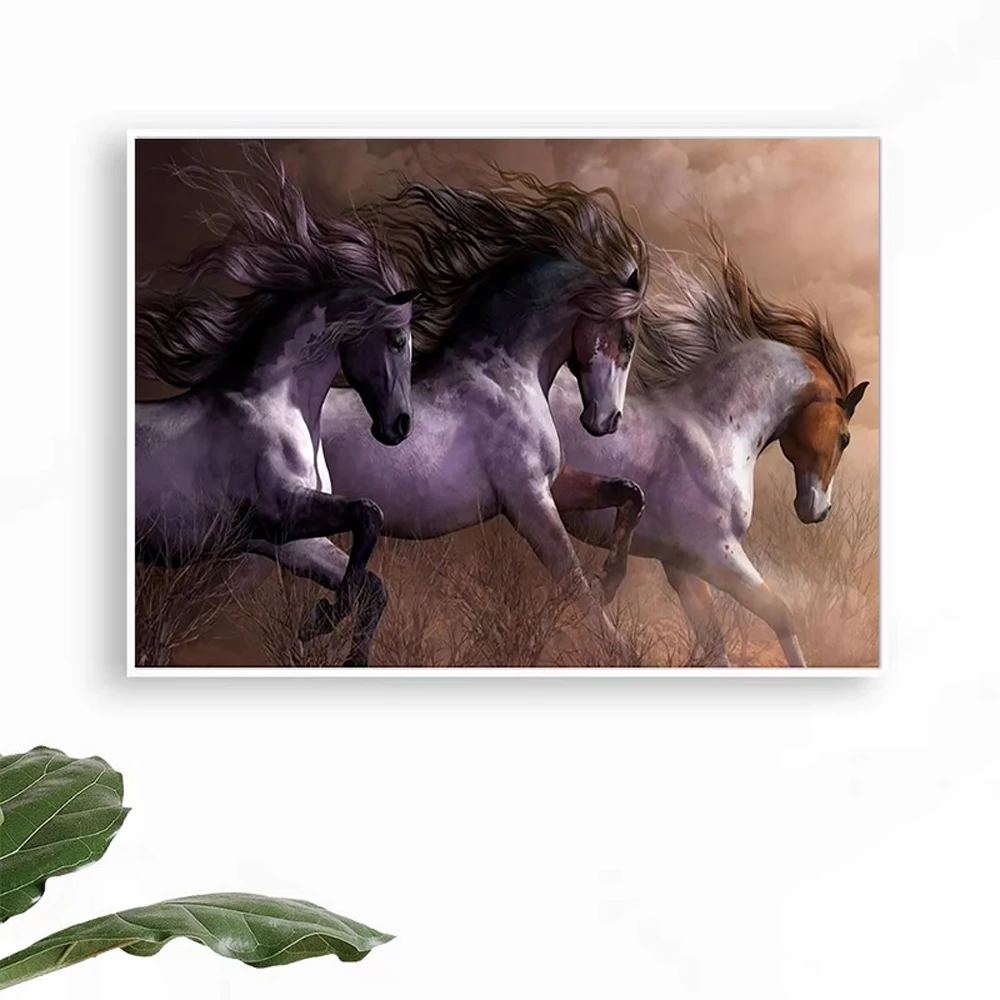 Home Decor Galloping Horses-Silk Art Poster Wall Sticker Decoration Gift