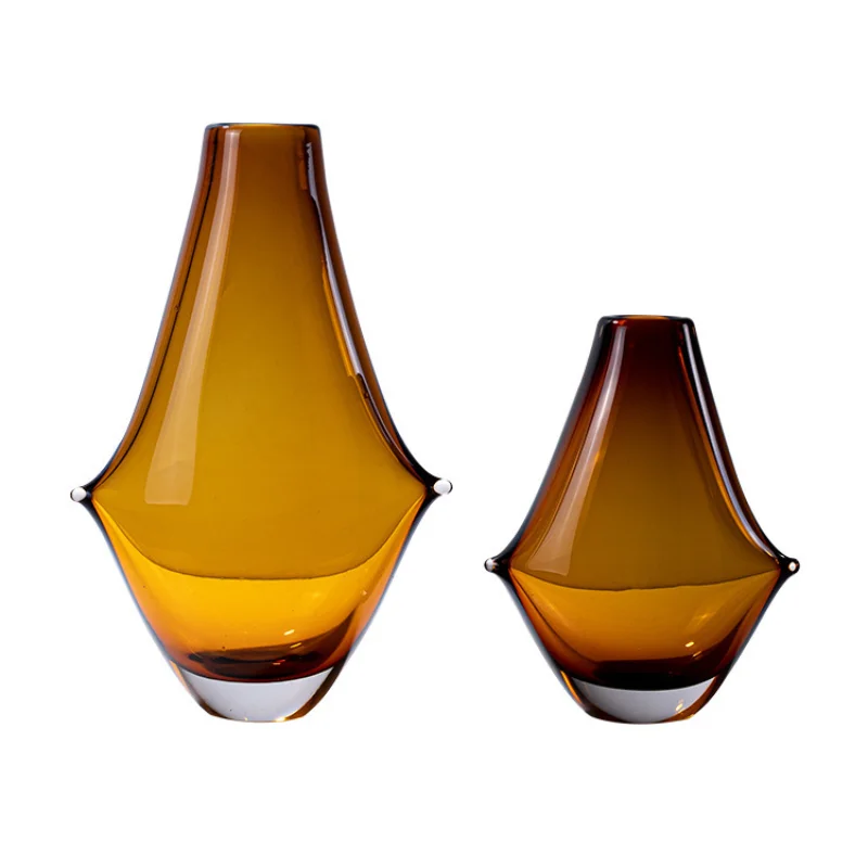 

Modern light luxury glazed vase, creative art flower ornament insert dried flower hydroponic dining table ornament