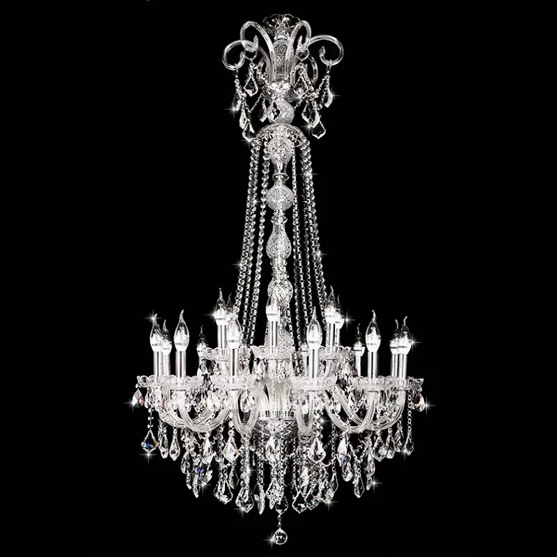 

Long Stair Chandelier Crystal Large Foyer Light Modern Fashion Living Room Dining Hall Complex Staircase Lighting chandelier