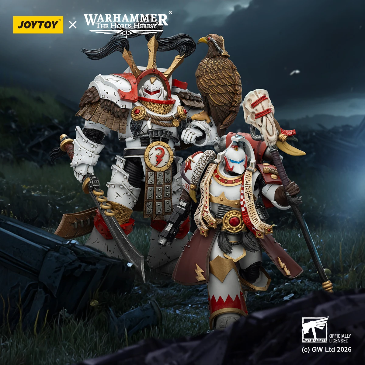 

Коллекционная фигурка JOYTOY 1/18 Warhammer 40K: Консул Штормслееров Белых Когтей, Претор Легиона Белых Когтей в Катафрактии