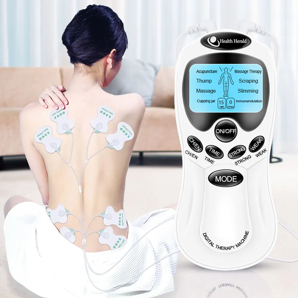 8 modo ems elétrica herald dezenas máquina acupuntura massagem corporal terapia digital massageador estimulador muscular electrostimulator