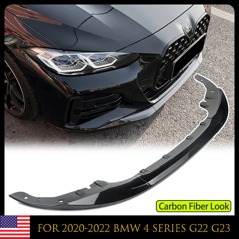 

Carbon Fiber Look Front Bumper Lip Spoiler Protector For G22 G23 430i 440i M440i 2020 2021 2022 2023 Coupe M Performance Style