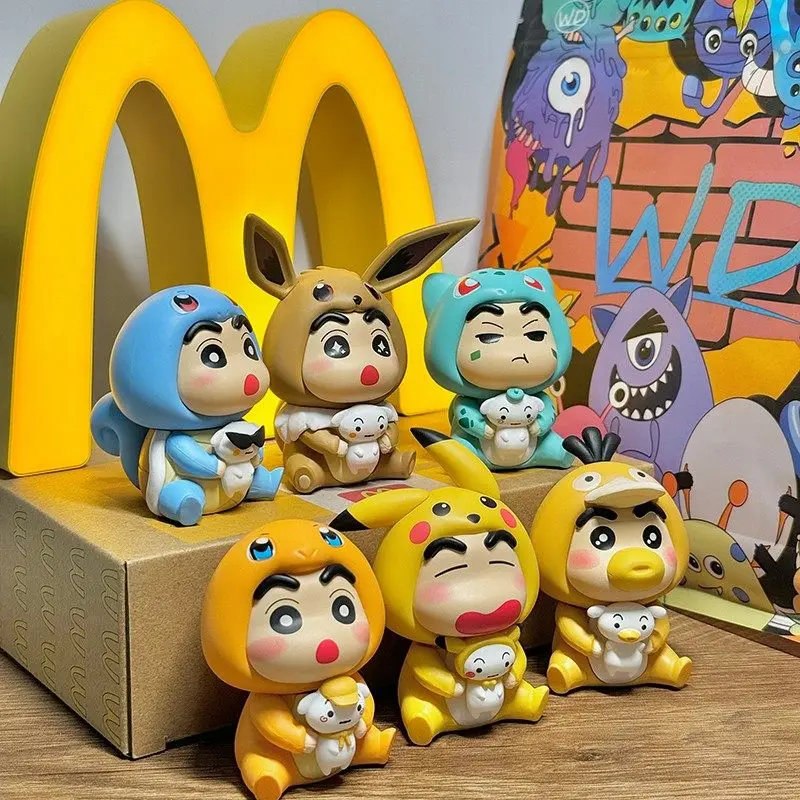 

2026 new Crayon cute Shin-chan Pokemon Cosplay Blind Box Kawaii Anime Figure Mystery Box Desktop Decor toy Gifts for Collectors