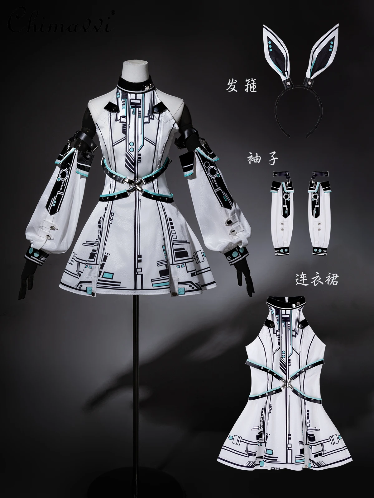 فستان أنيق بقصة ضيقة للفتيات الرائعة لعام 2025 بأكمام يدوية وتصميم ميكانيكي أصلي ثنائي الأبعاد لوليتا