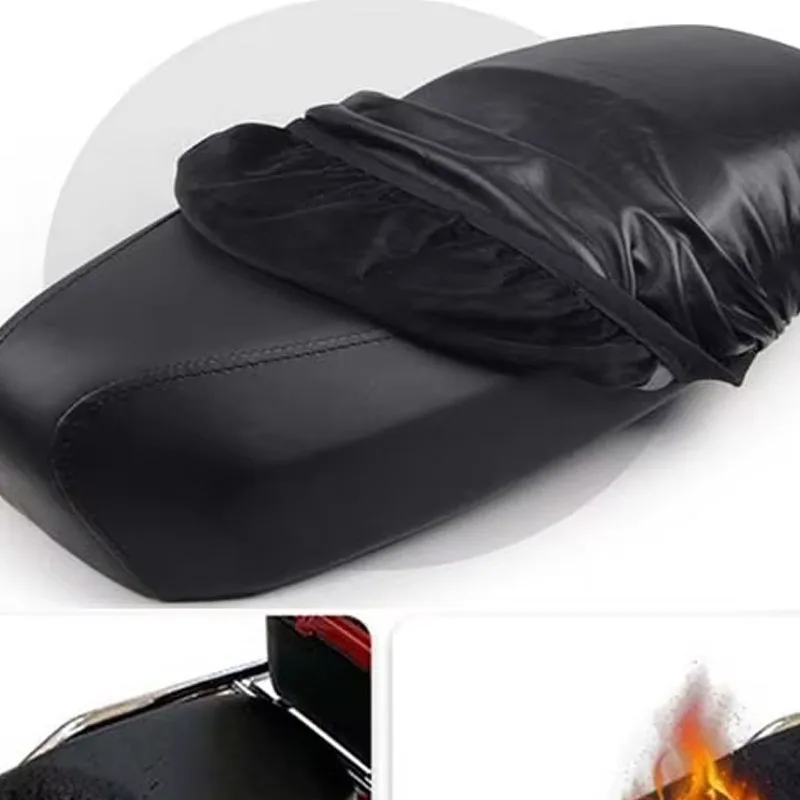 Motorcycle Seat Cover Waterproof, Stretch Leather Scooter Cushion Rain Protector with Bag, Dustproof Outdoor Motorbike Seat Cove
