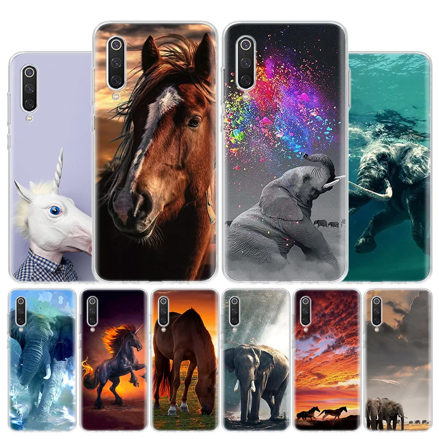 Running Horses And Elephants Phone Case For Xiaomi Poco X6 X5 X4 X3 Pro F6 F5 F4 Gt F3 F2 F1 M5S M5 M4 M3 M2 Nfc Soft Cover Shel