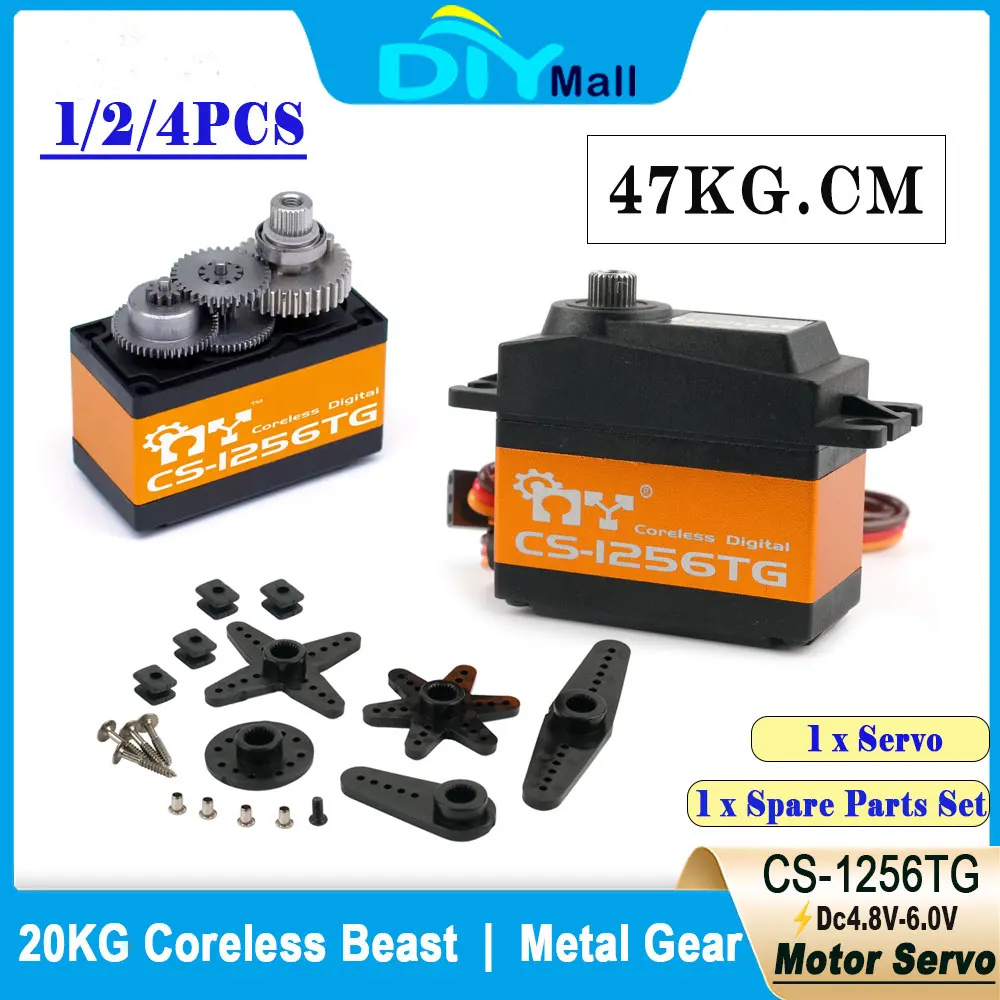 

CS-1256TG 20 кг цифровой сервопривод без сердечника 6,0 В с высоким крутящим моментом цельнометаллическая шестерня для 1/8 1/10 RC автомобиля HSP HPI гусеничный дрон