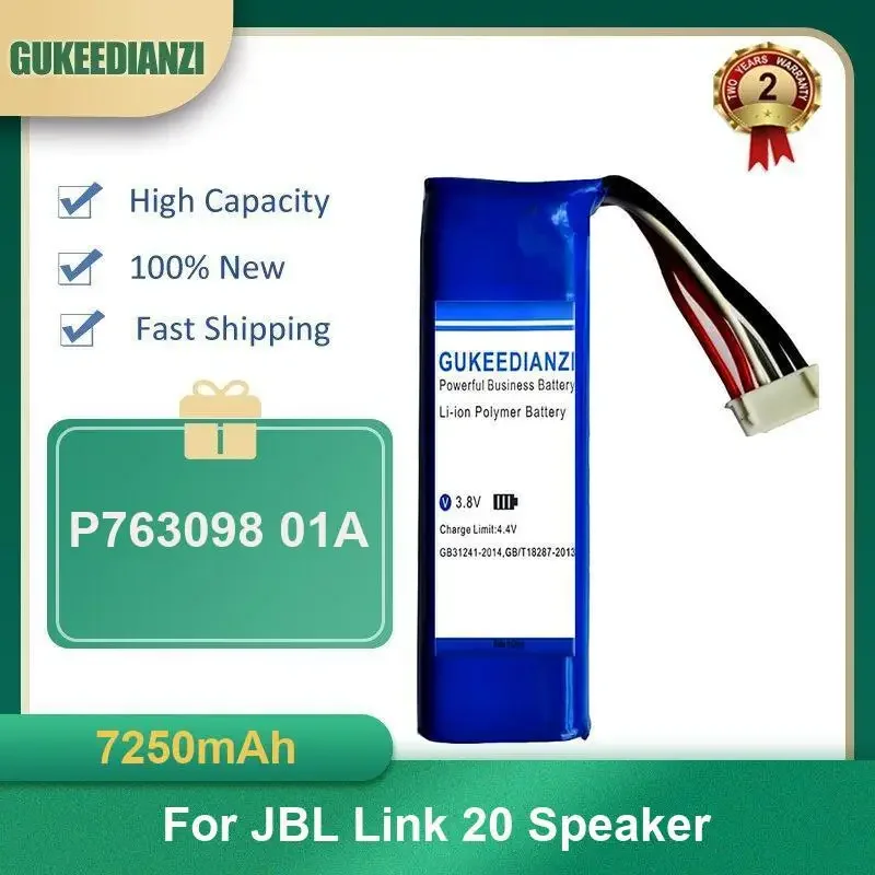 7250mAh P763098 01A Speaker Battery For JBL Link 20 Speaker High Capacity