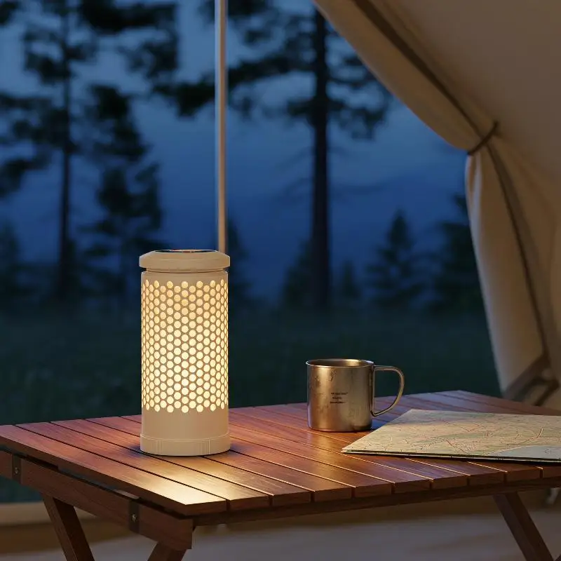 Retractable Foldable Rechargeable Camping Light LED Outdoor Atmosphere Lamp with Stand for Camping Hiking Fishing
