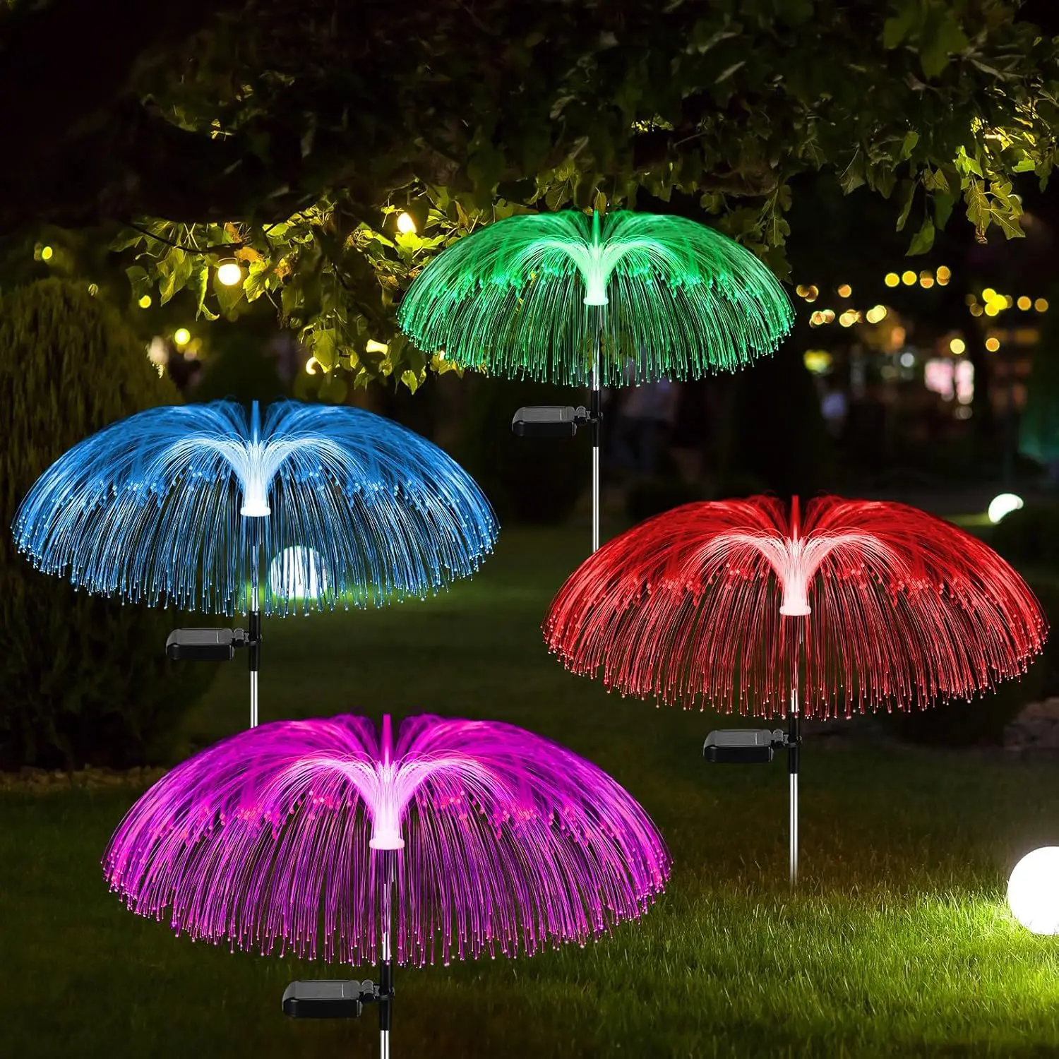 Solar Jellyfish Garden Light 7 Colors Changing Outdoor Decorative Lamp For Patio Yard Camping Pathway Lights Christmas Decor