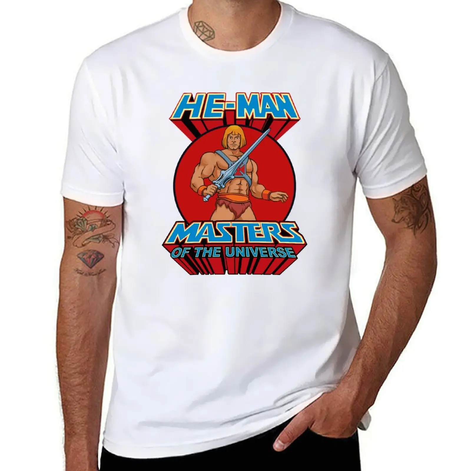 

He-Man White Color T-Shirt cotton tshirt 100% t shirts for man slim fit T-Shirt