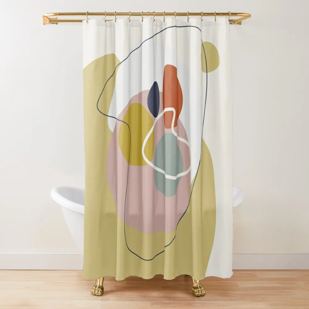 

Abstract Artist Palette Shower Curtain Luxury Bathroom Shower Anti-Mold Waterproof Shower Curtain