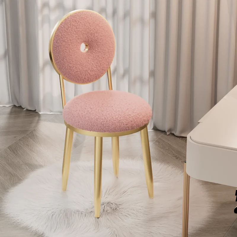 

Nordic Chair Living Room Sillas Backrest Chairs Desk Stools Makeup Soft Stool Dining Chair Modern Minimalist Furniture Vanity