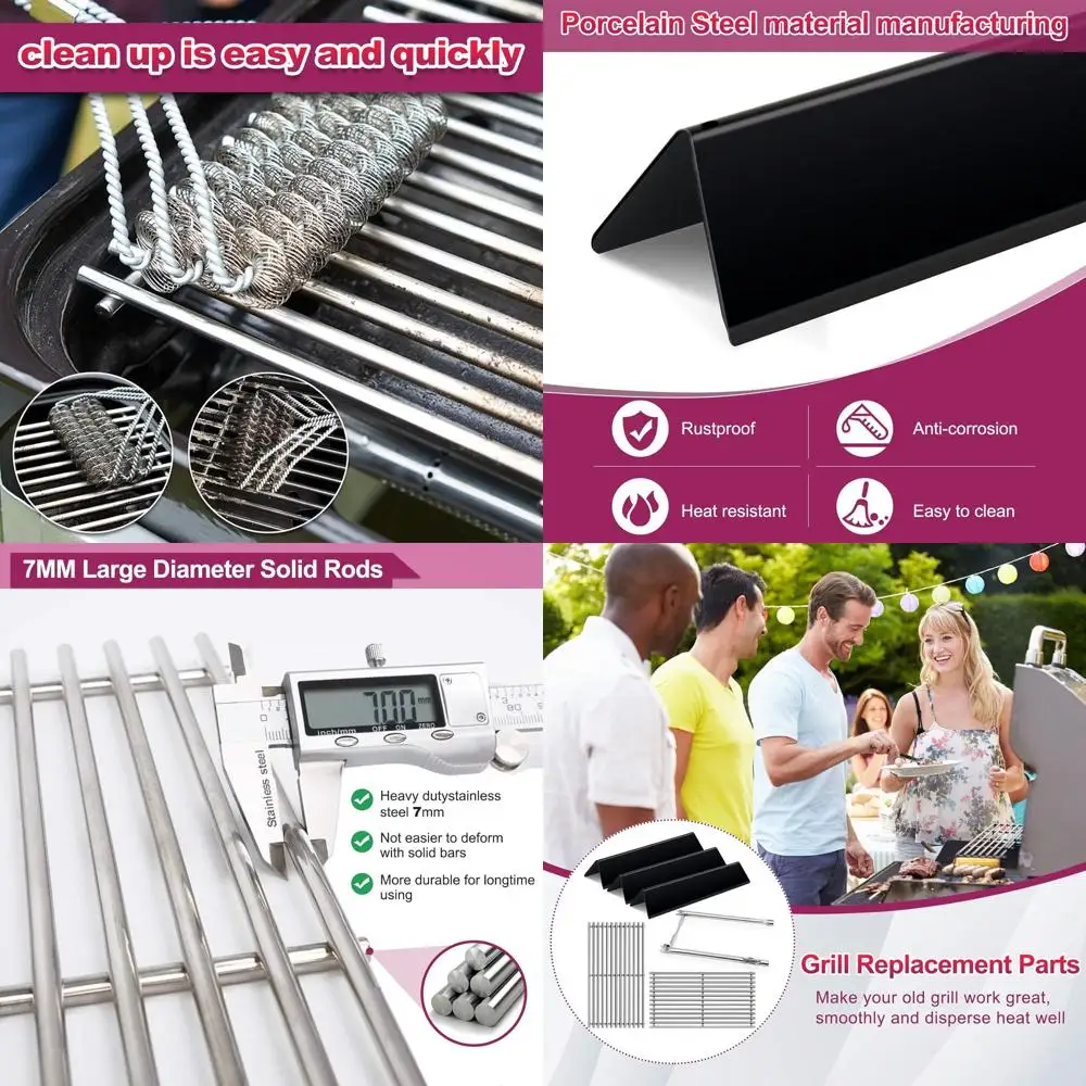 

Weber Spirit 200 Series Replacement 17.5 Grid Grates & Flavorizer Bar with 69785 Burner