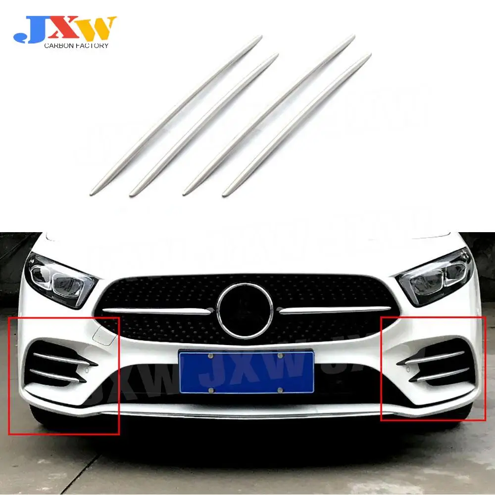 

Car Air Vent Intake Grille Foglamp Trim For Benz A Class A180 A200 Sport 2019-2022 ABS Sliver Front Air Vent Trim Grill Covers