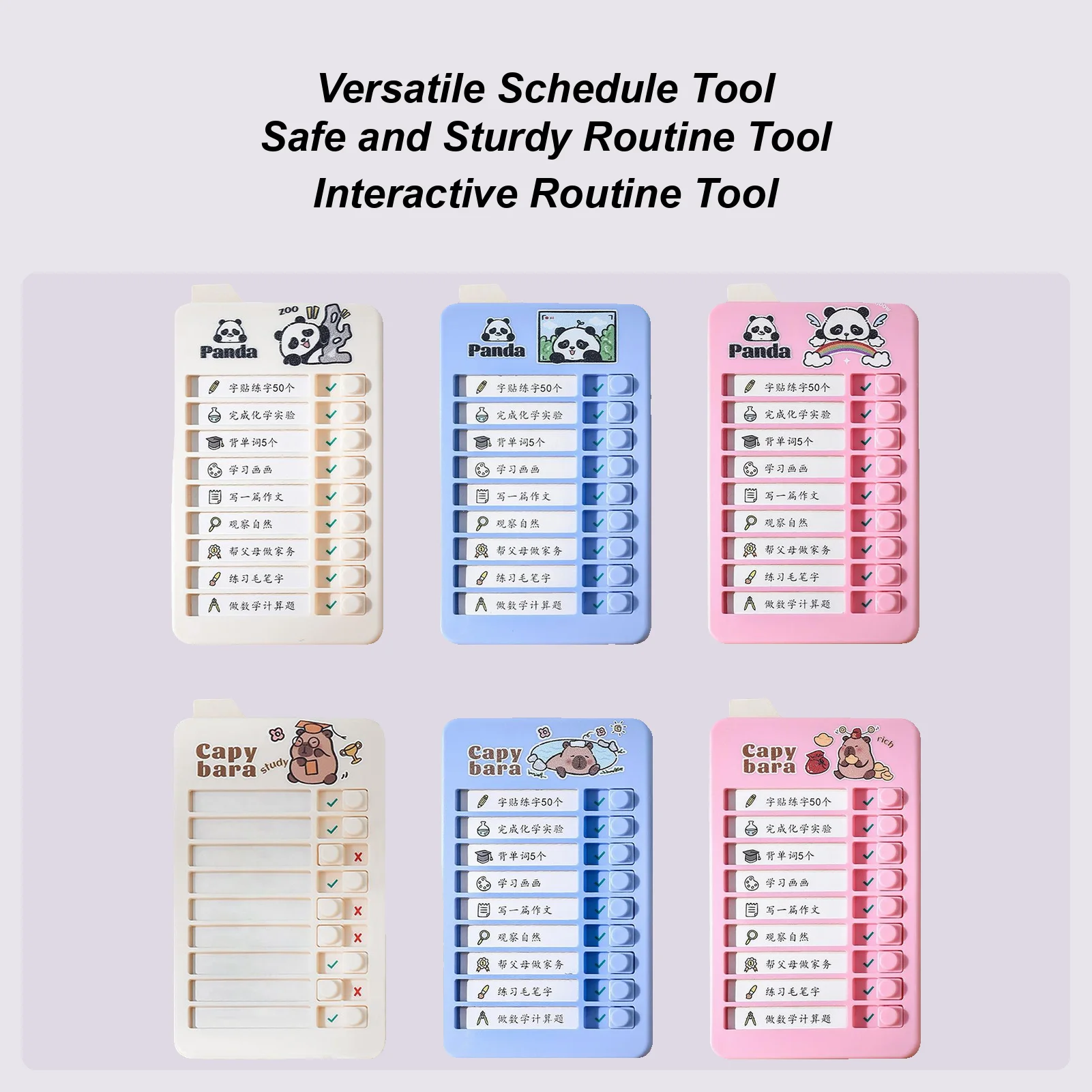 Visual Daily Schedule Chart Daily Behavior Board Routine Chart Board Mini To-do List Self-discipline Learning Plan Schedule
