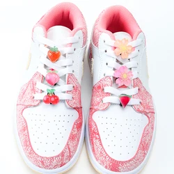 1 Pcs Cute Flowers Fruit Shoe Laces Decorations Buckle Charms Shoelaces for Sneaker Luxury Shoes Accessories for AF1 Women Man