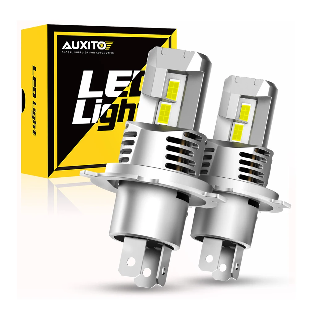 

AUXITO 2Pcs Turbo H4 LED High Low Beam Headlamp Canbus Error Free Car Headlight H4 LED Lamp with Fan Wireless Style 120W 22000LM