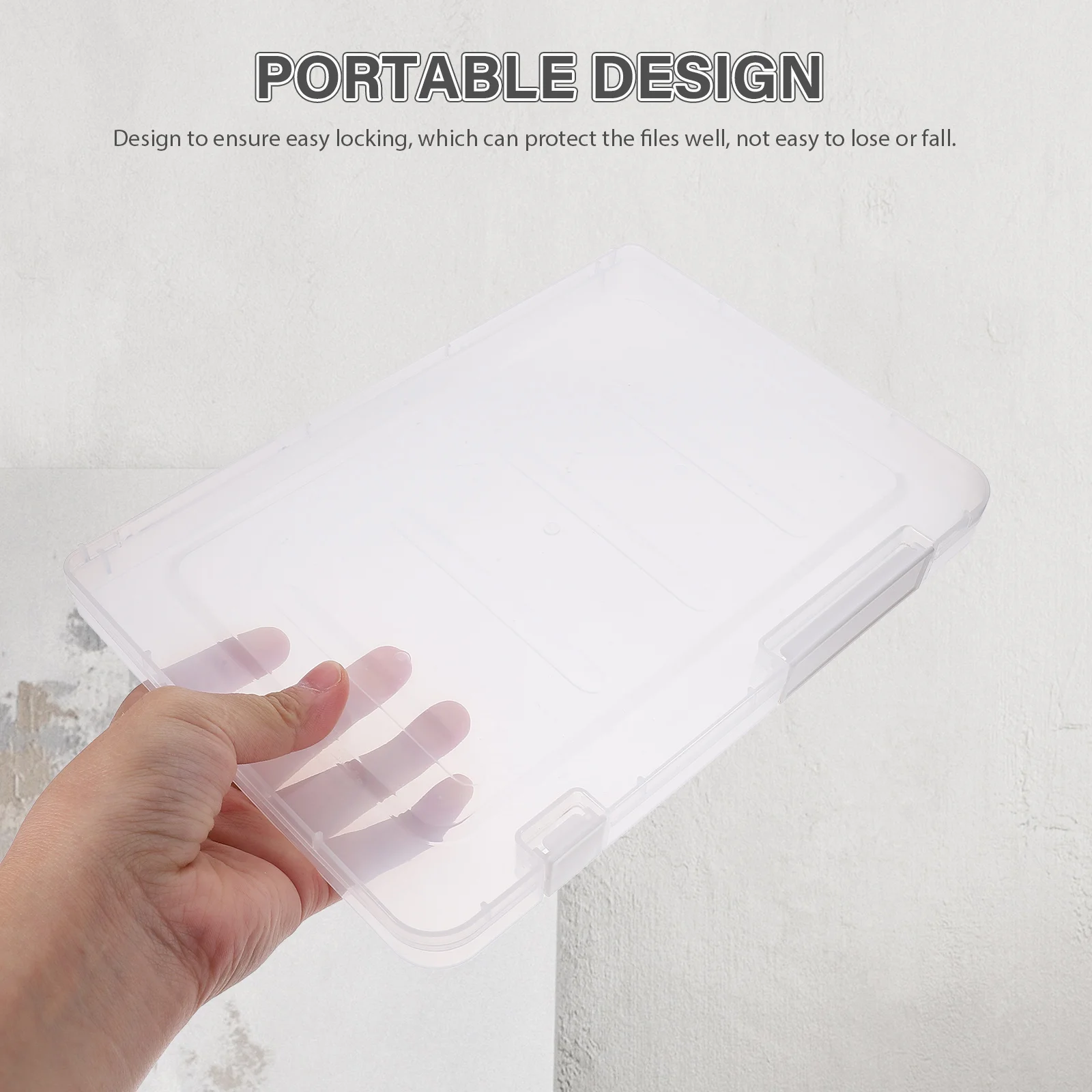 4 Pcs File Boxes Storage Plastic Case Protective A4 With Lids White Scrapbook Paper Office