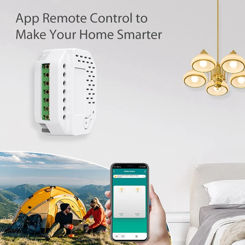 واي فاي الذكية التبديل وحدة التتابع ، يعمل مع Homekit و تويا Smartlife ، دائم ، سهلة التركيب