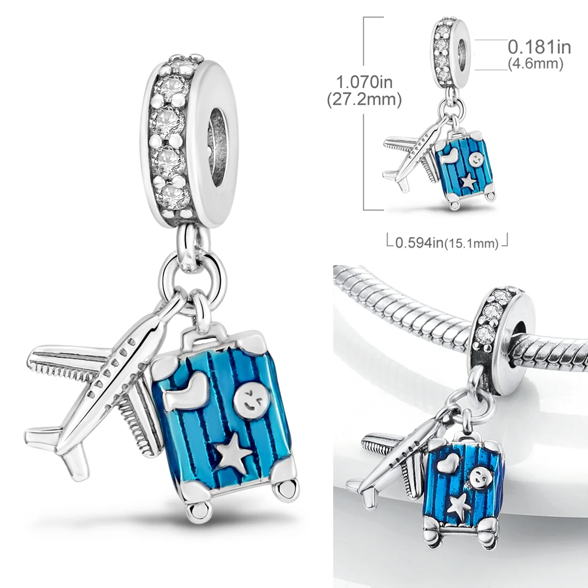 Moments Medium and Small Bag Charm Holder Set Charm Key Ring Set  Fit Original Charms DIY