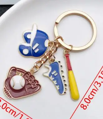 

Baseball Theme Mini Cute Metal Alloy Pendant Sporty Design Lightweight Decorative for Sports Party Favors Goodie Bag
