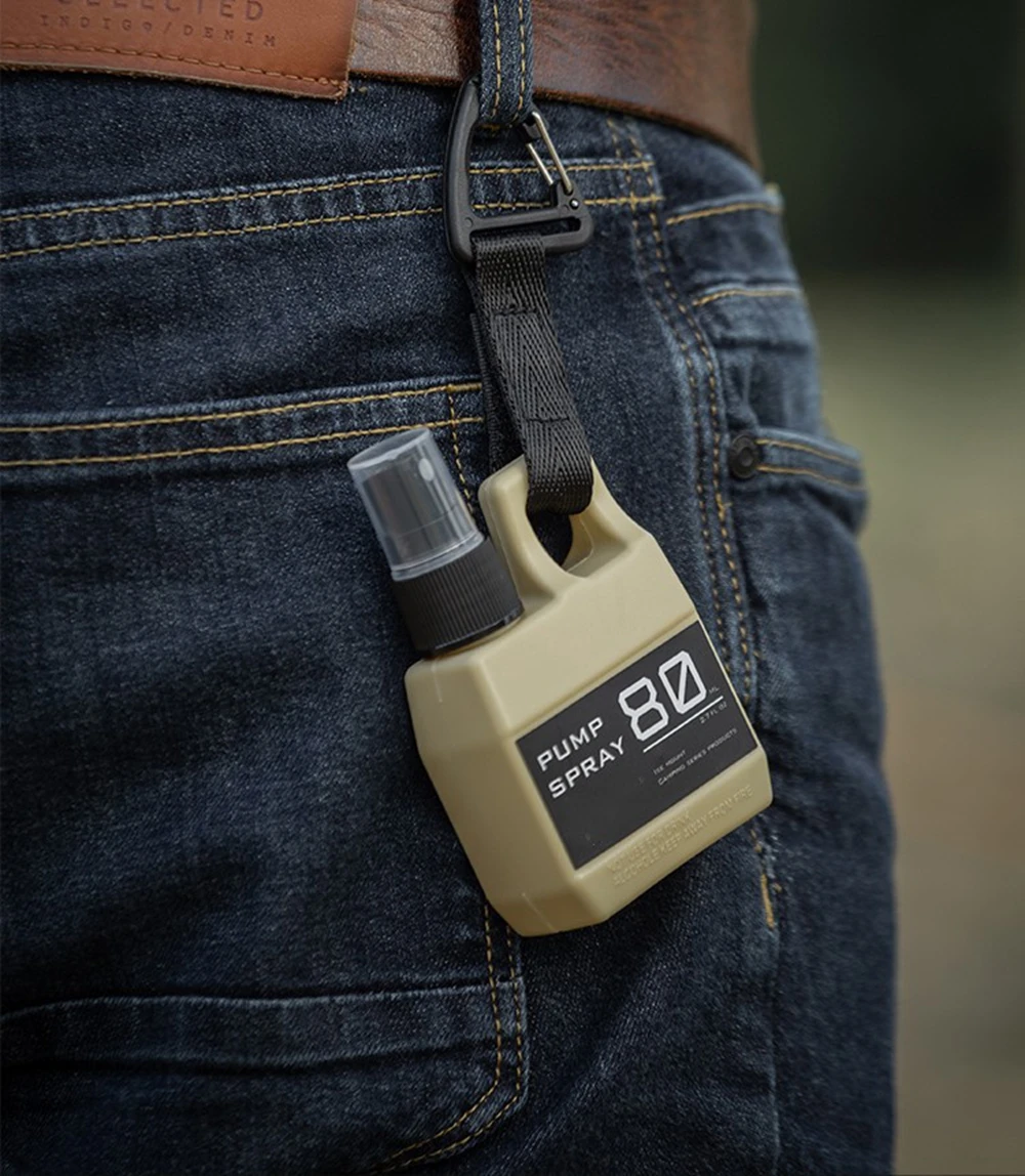 80ml Pump Spray Bottle Portable Empty Cosmetic Containers with Buckle Alcohol Perfume Refillable For Outdoor Camping Hiking