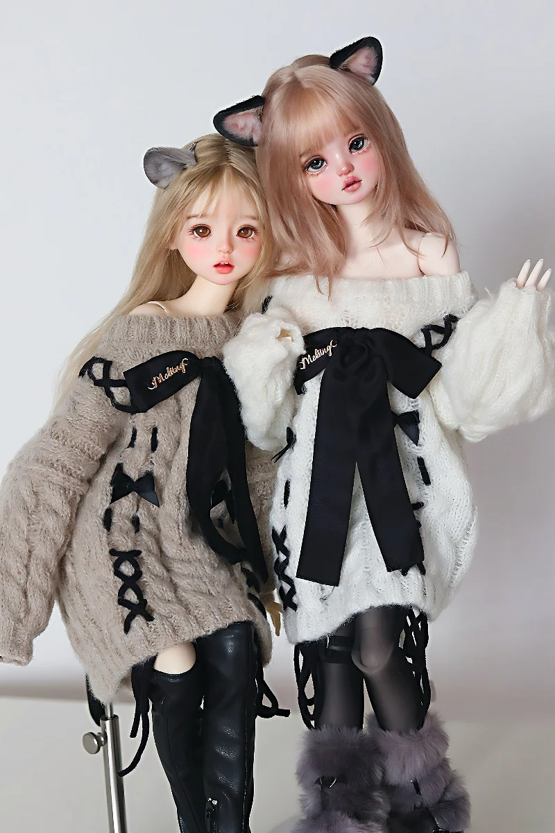 

Одежда для кукол BJD/SD, элегантные комплекты для девочек 1/4, серое, желтое, белое, мягкое платье-свитер, разноцветные подарки, аксессуары для кукол (без кукол)