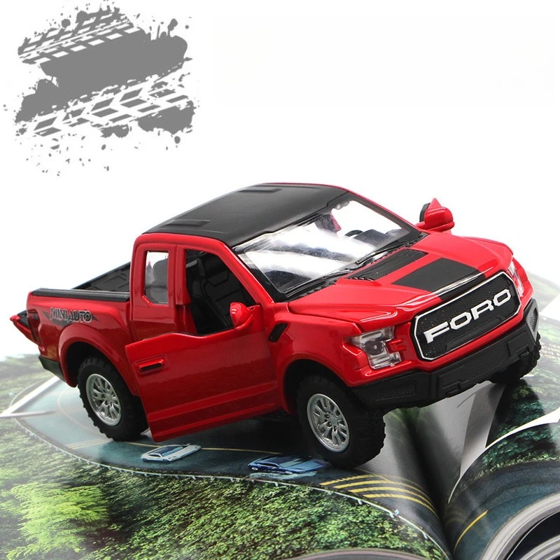 

1:32 Ford F-150 Pickup Simulation Diecast Metal Alloy Model car Sound Light Pull Back Collection Kids Toy Gift