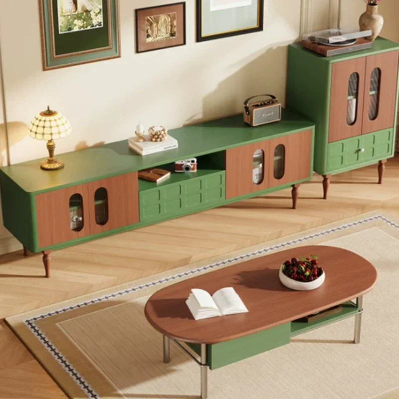Solid Wood Vintage Tv Stand Media Wall Bedroom Storage Tv Stand Living Room Entertainment Mueble Salon Para Tv Room Furniture